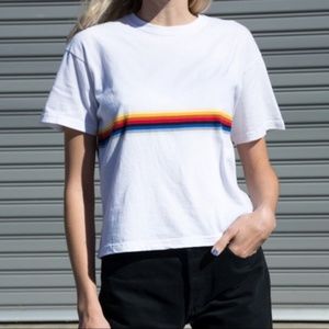 Brandy Melville Rainbow Stripe Tee